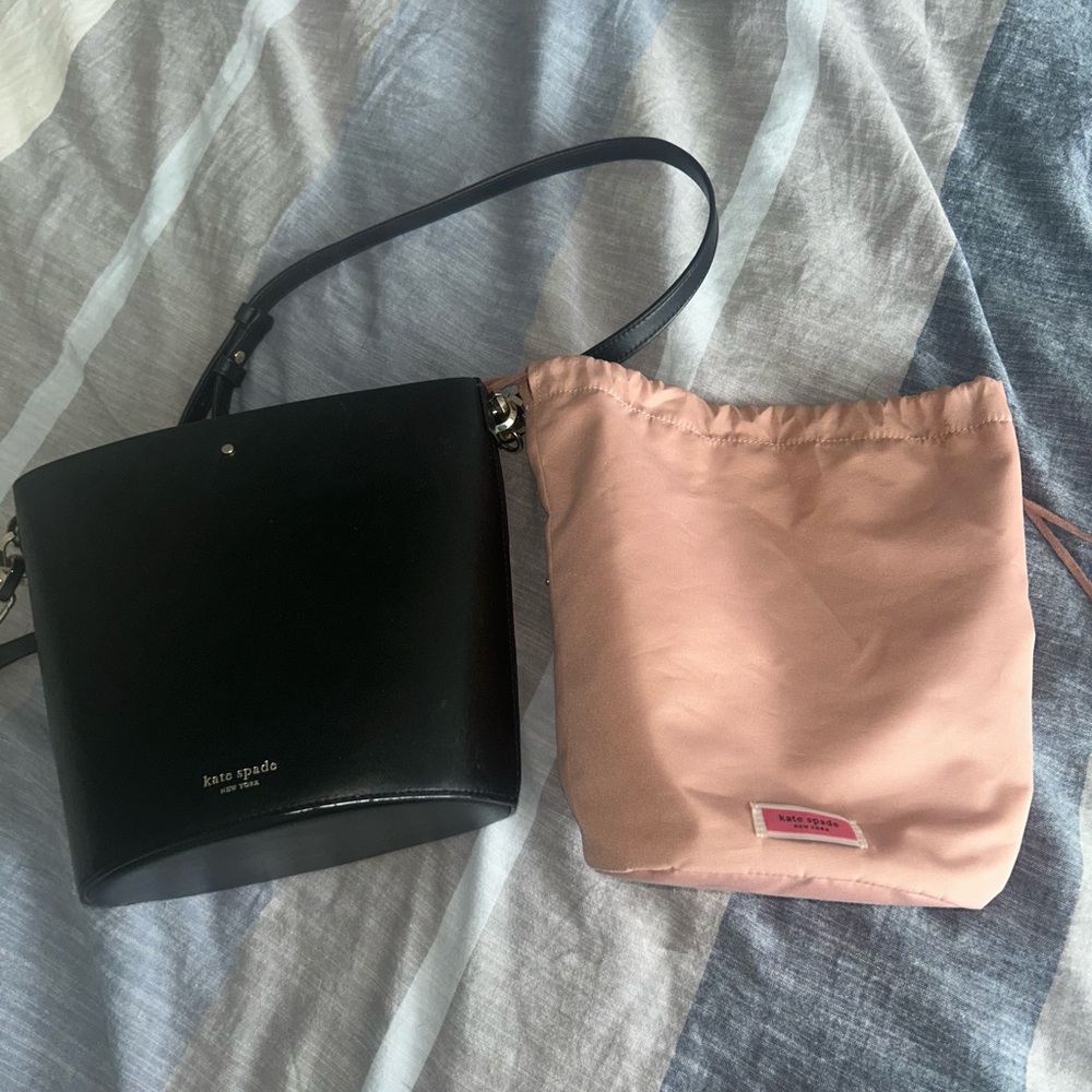 kate spade Black and Pink Trim Bucket Shoulder Bag - Picture 6 of 17
